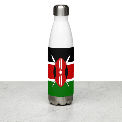 National Flag Water Bottles - Collection 2 Kenya / 17 oz / White