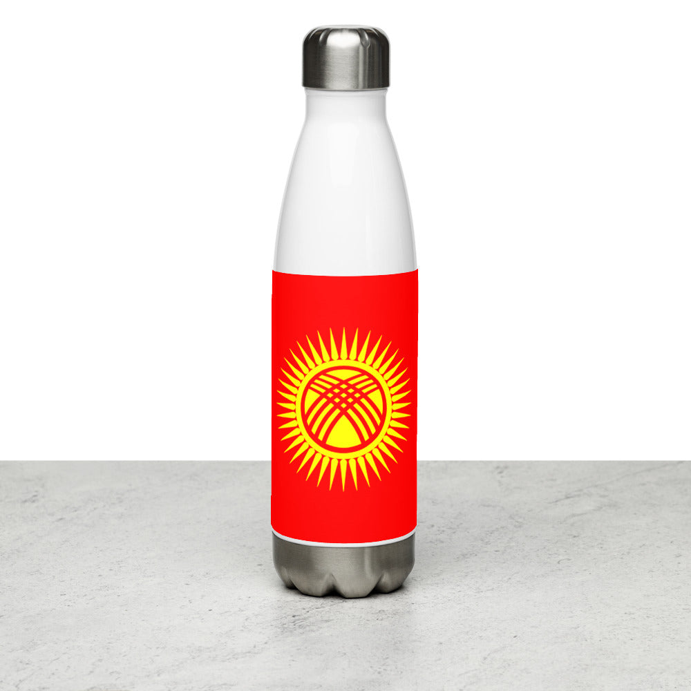 National Flag Water Bottles - Collection 2 Kyrgyzstan water-bottle-white