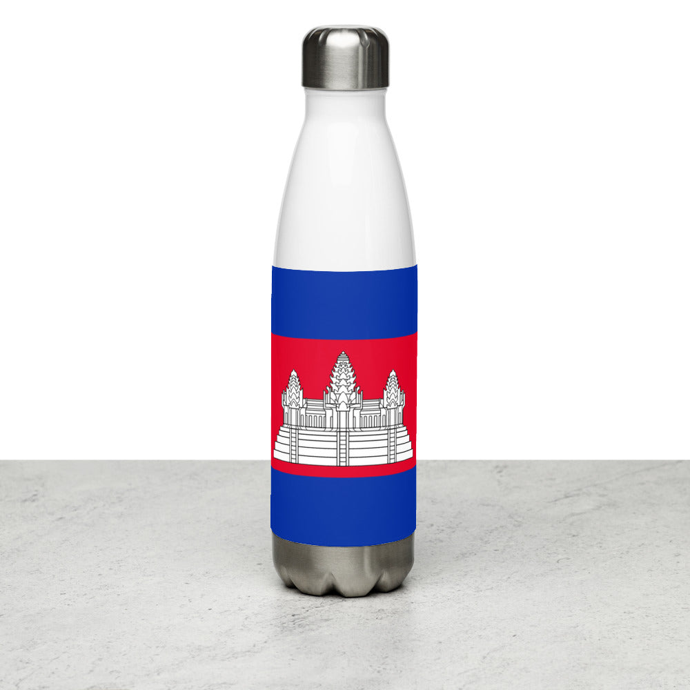 National Flag Water Bottles - Collection 2 Cambodia water-bottle-white