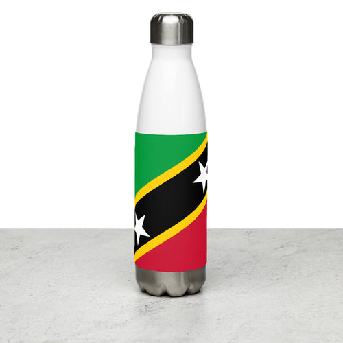 National Flag Water Bottles - Collection 2 St. Kitts & Nevis / 17 oz / White