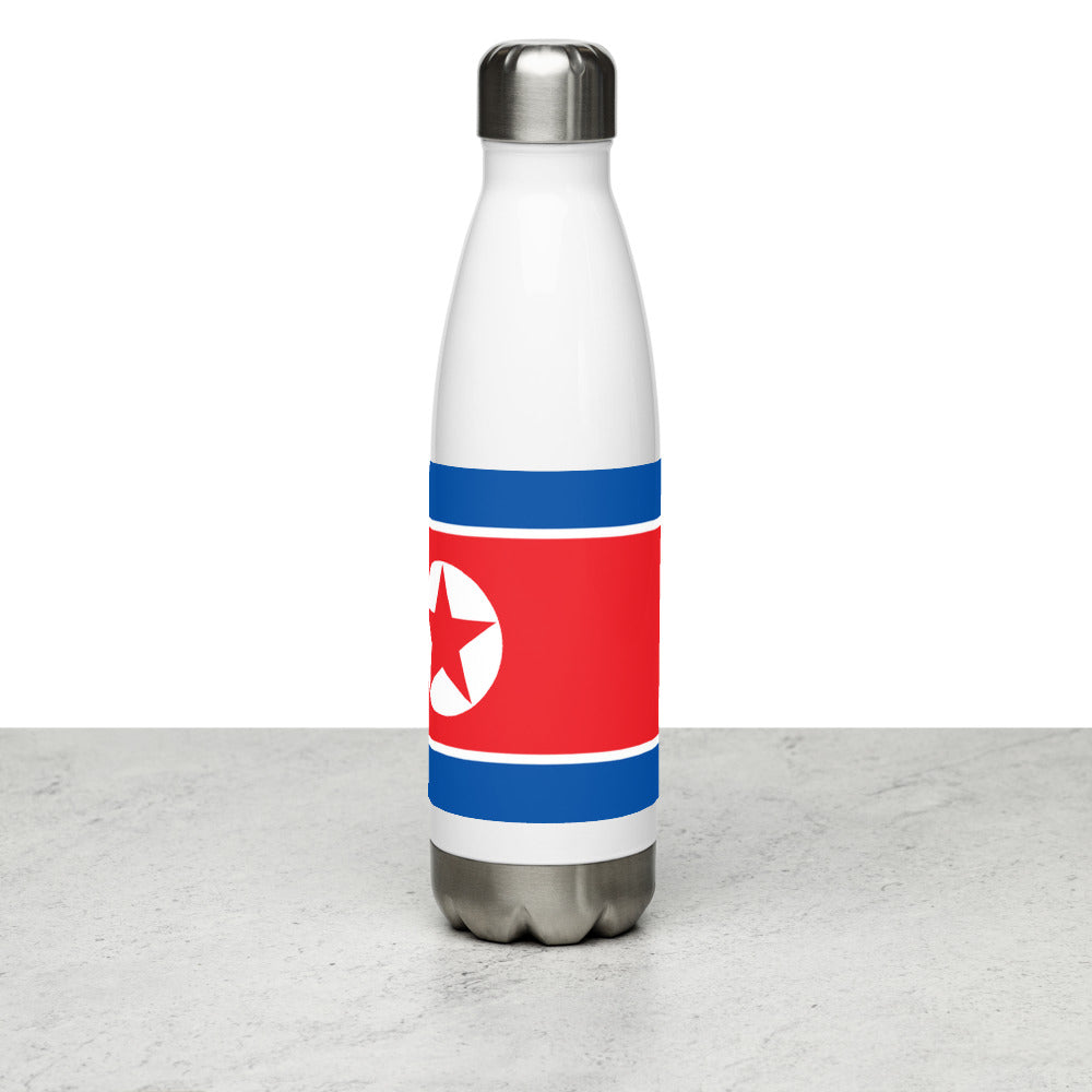 National Flag Water Bottles - Collection 2 North Korea water-bottle-white