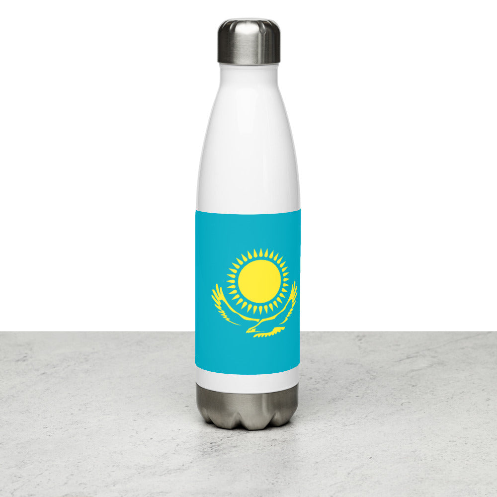 National Flag Water Bottles - Collection 2 Kazakhstan water-bottle-white