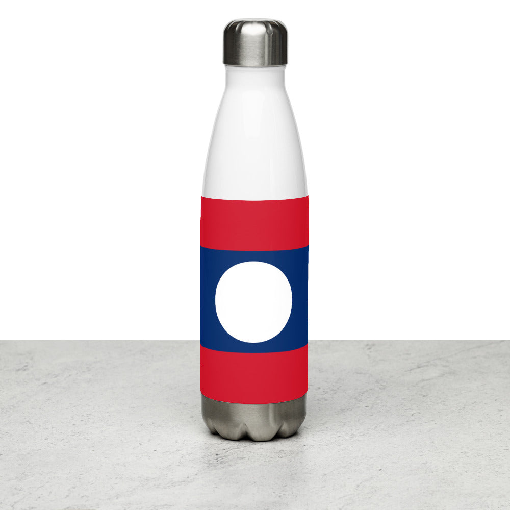 National Flag Water Bottles - Collection 2 Laos water-bottle-white