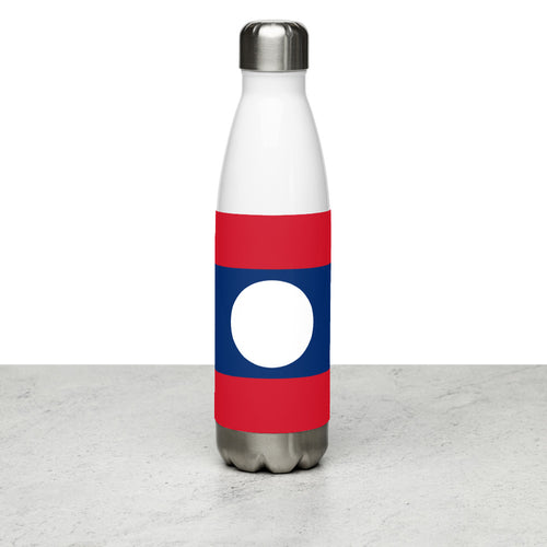 National Flag Water Bottles - Collection 2 Laos / 17 oz / White