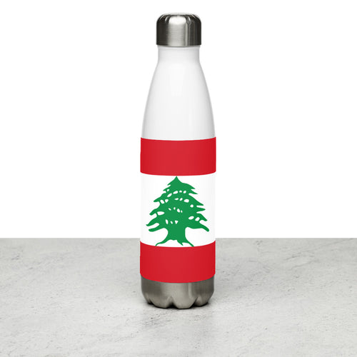 National Flag Water Bottles - Collection 2 Lebanon / 17 oz / White