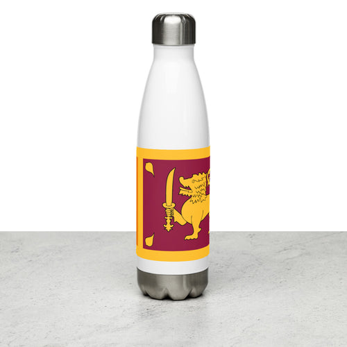 National Flag Water Bottles - Collection 3 Sri Lanka / 17 oz / White