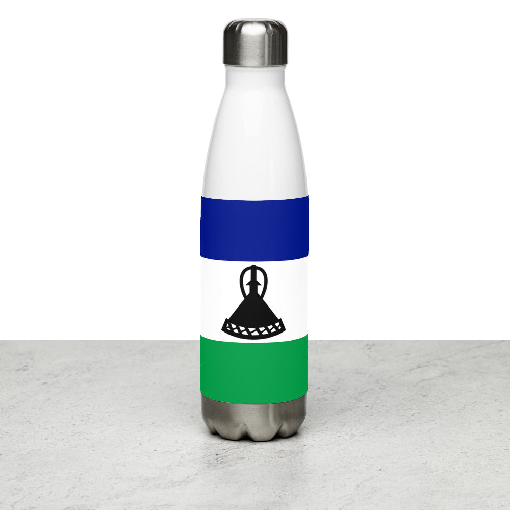 National Flag Water Bottles - Collection 3 Lesotho water-bottle-white