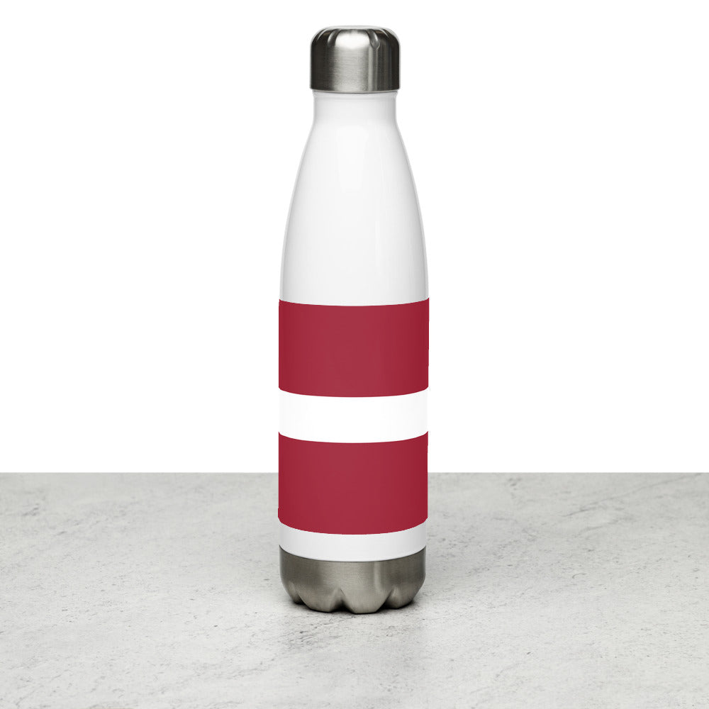 National Flag Water Bottles - Collection 3 Latvia water-bottle-white