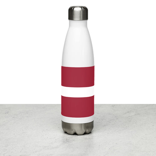 National Flag Water Bottles - Collection 3 Latvia / 17 oz / White