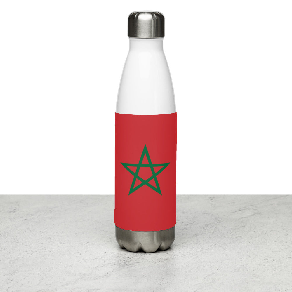 National Flag Water Bottles - Collection 3 Morocco water-bottle-white