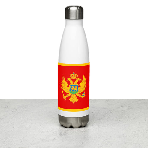 National Flag Water Bottles - Collection 3 Montenegro / 17 oz / White