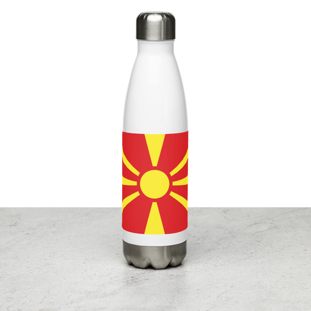 National Flag Water Bottles - Collection 3 North Macedonia water-bottle-white