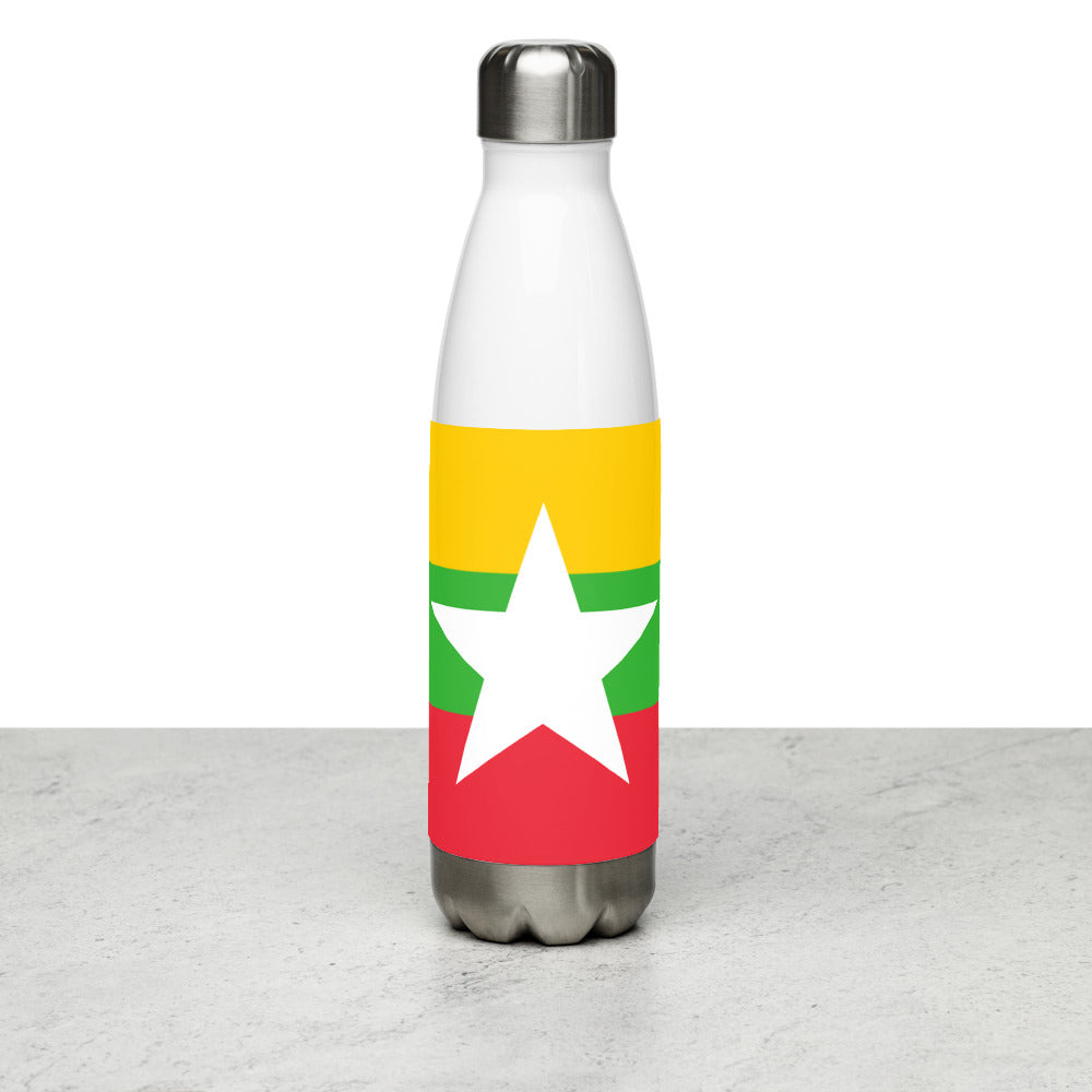 National Flag Water Bottles - Collection 3 Myanmar water-bottle-white