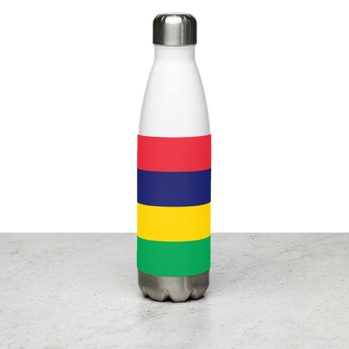 National Flag Water Bottles - Collection 3 Mauritius / 17 oz / White