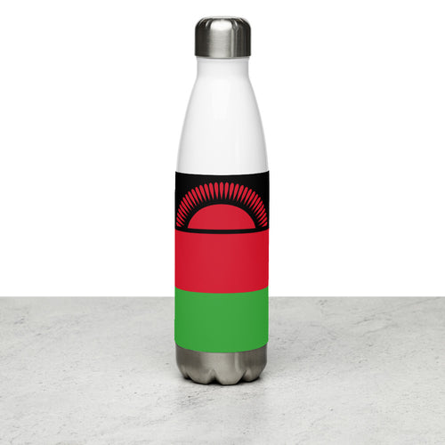 National Flag Water Bottles - Collection 3 Malawi / 17 oz / White