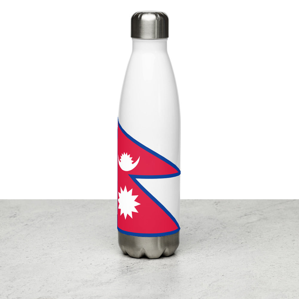 National Flag Water Bottles - Collection 3 Nepal water-bottle-white