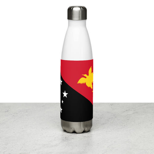 National Flag Water Bottles - Collection 3 Papua New Guinea / 17 oz / White