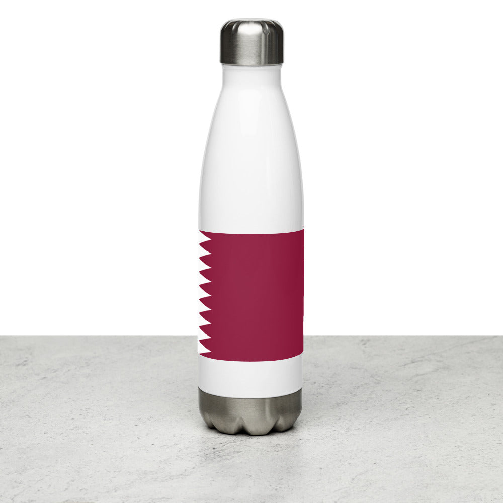National Flag Water Bottles - Collection 3 Qatar water-bottle-white