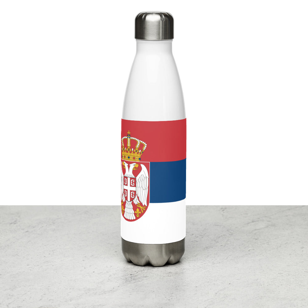 National Flag Water Bottles - Collection 3 Serbia water-bottle-white