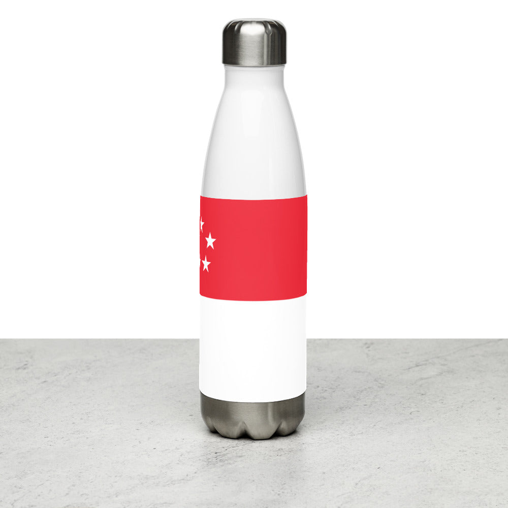 National Flag Water Bottles - Collection 4 Singapore water-bottle-white