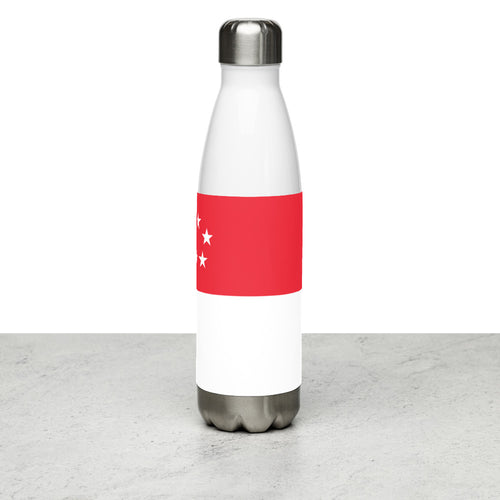 National Flag Water Bottles - Collection 4 Singapore / 17 oz / White