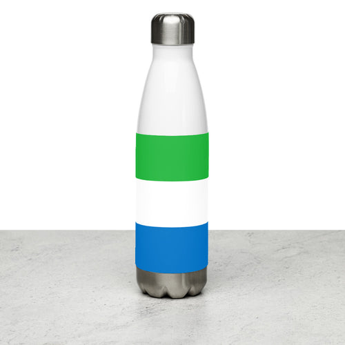 National Flag Water Bottles - Collection 4 Sierra Leone / 17 oz / White