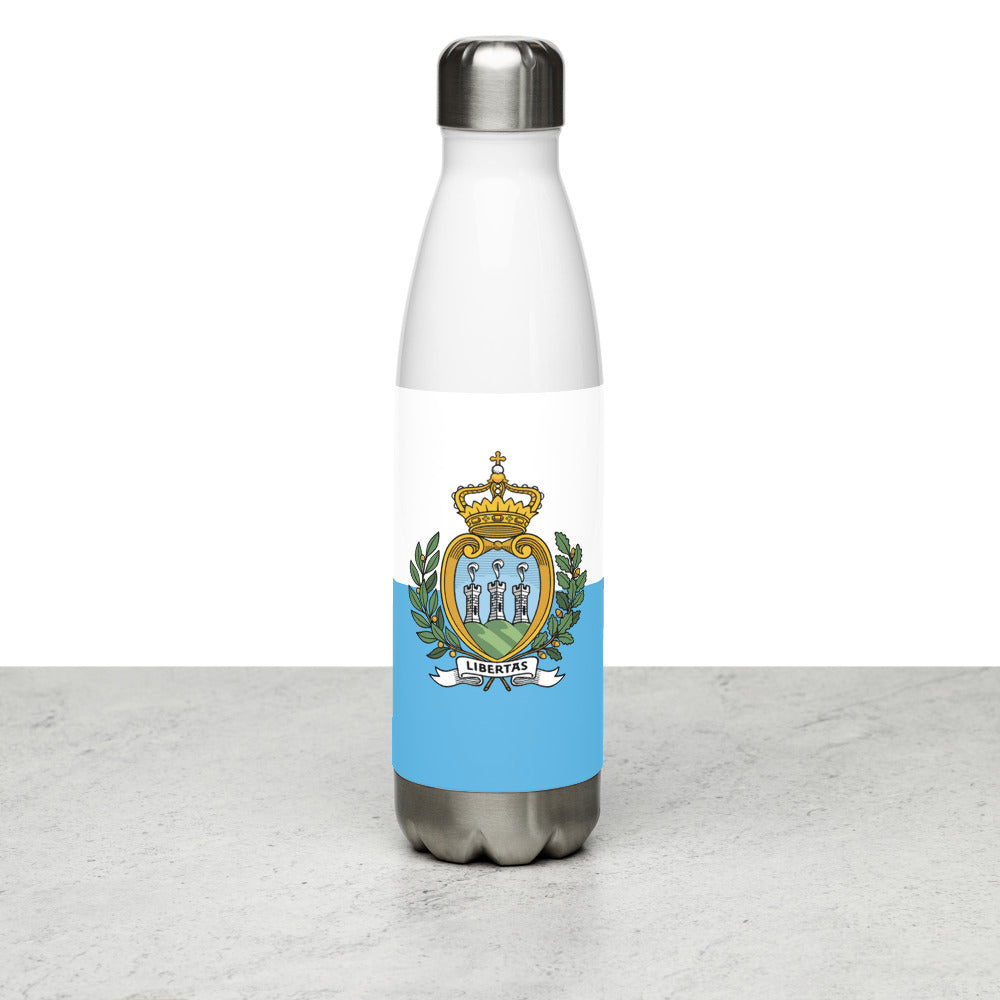 National Flag Water Bottles - Collection 4 San Marino water-bottle-white