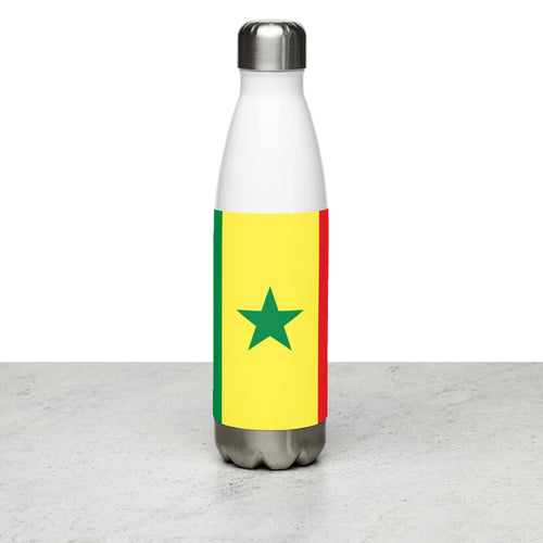 National Flag Water Bottles - Collection 4 Senegal / 17 oz / White