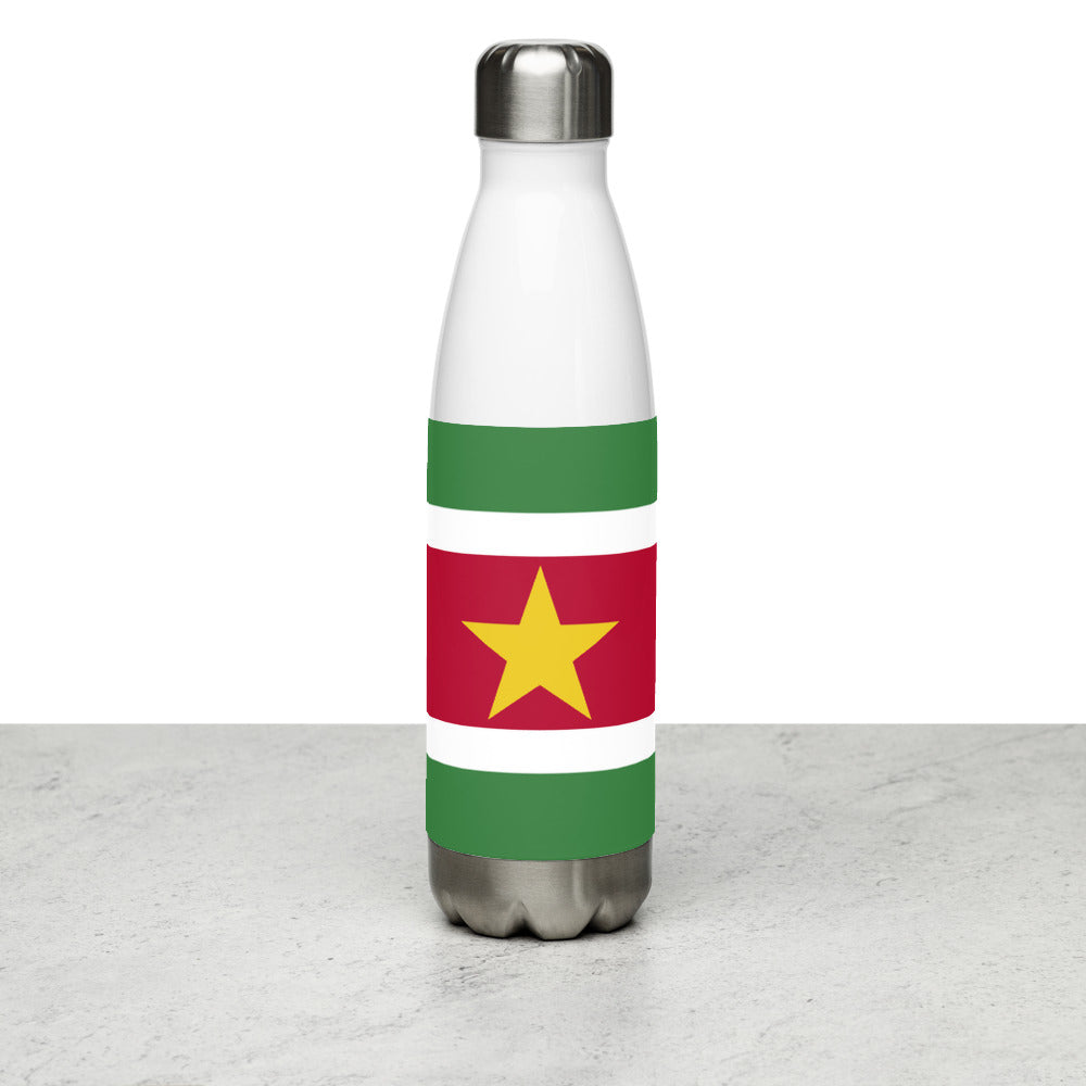 National Flag Water Bottles - Collection 4 Suriname water-bottle-white