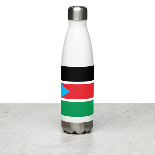 National Flag Water Bottles - Collection 4 South Sudan / 17 oz / White