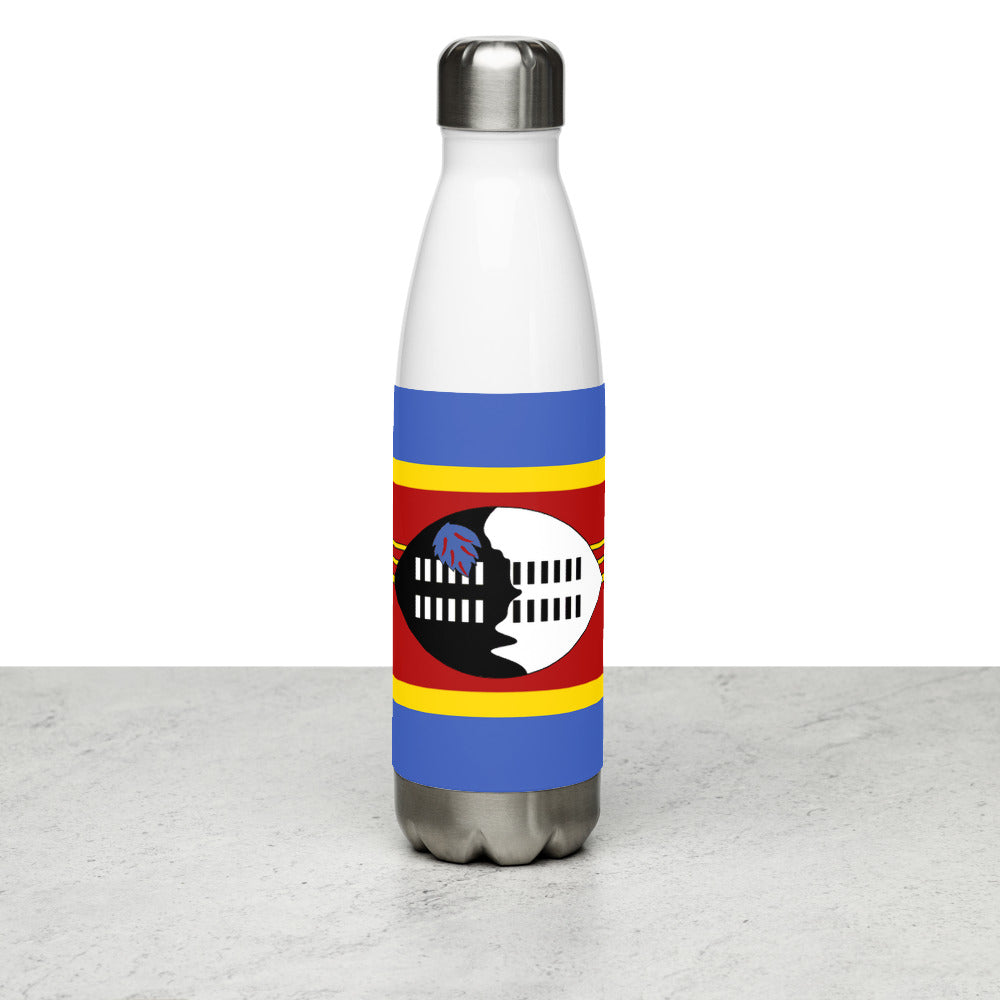 National Flag Water Bottles - Collection 4 Eswatini water-bottle-white