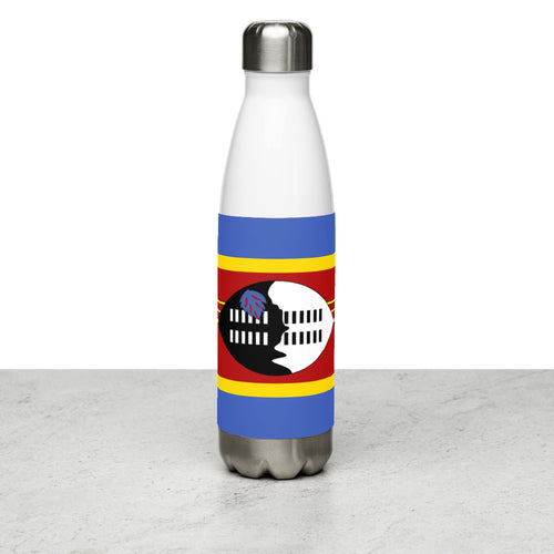 National Flag Water Bottles - Collection 4 Eswatini / 17 oz / White