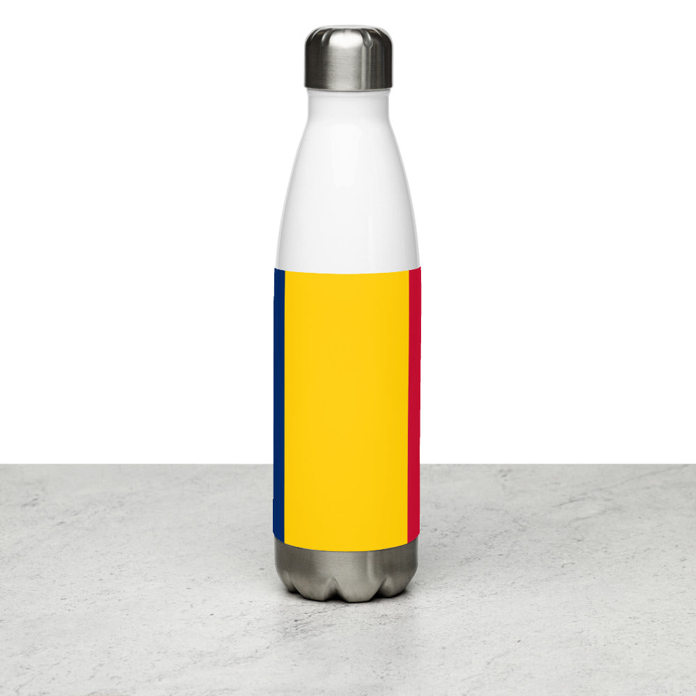 National Flag Water Bottles - Collection 4 Chad water-bottle-white