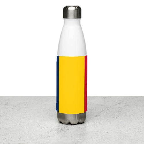 National Flag Water Bottles - Collection 4 Chad / 17 oz / White