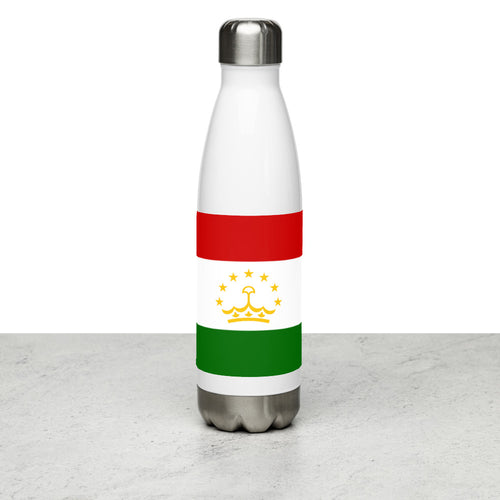 National Flag Water Bottles - Collection 4 Tajikistan / 17 oz / White