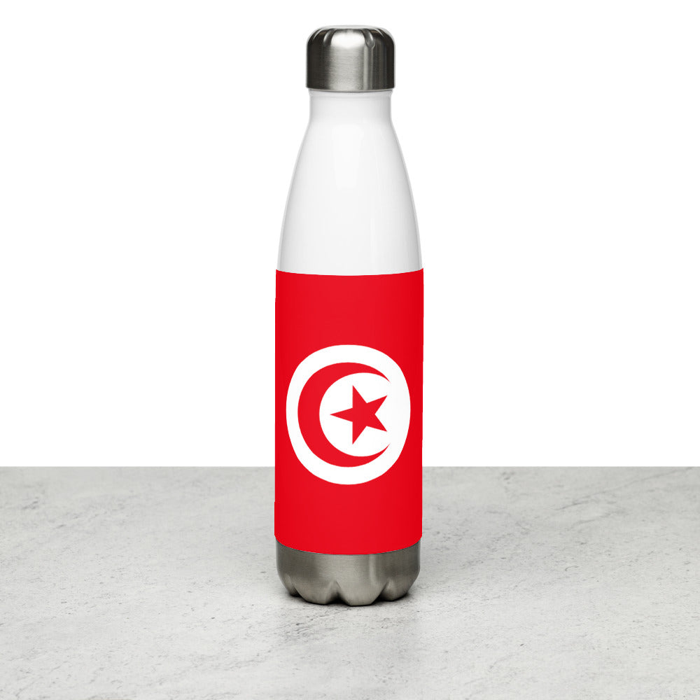 National Flag Water Bottles - Collection 4 Tunisia water-bottle-white
