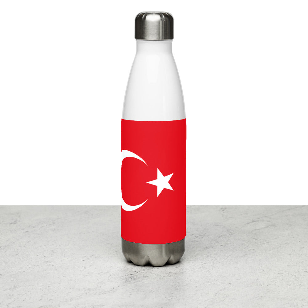 National Flag Water Bottles - Collection 4 Turkey water-bottle-white