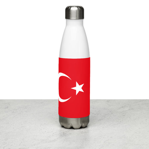 National Flag Water Bottles - Collection 4 Turkey / 17 oz / White