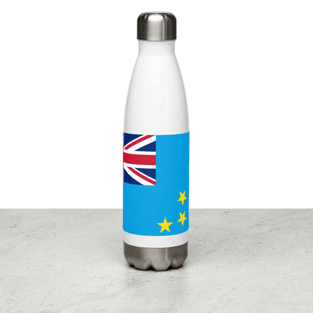 National Flag Water Bottles - Collection 4 Tuvalu water-bottle-white