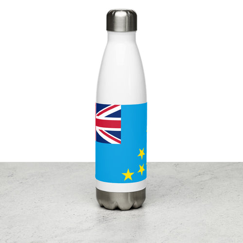 National Flag Water Bottles - Collection 4 Tuvalu / 17 oz / White