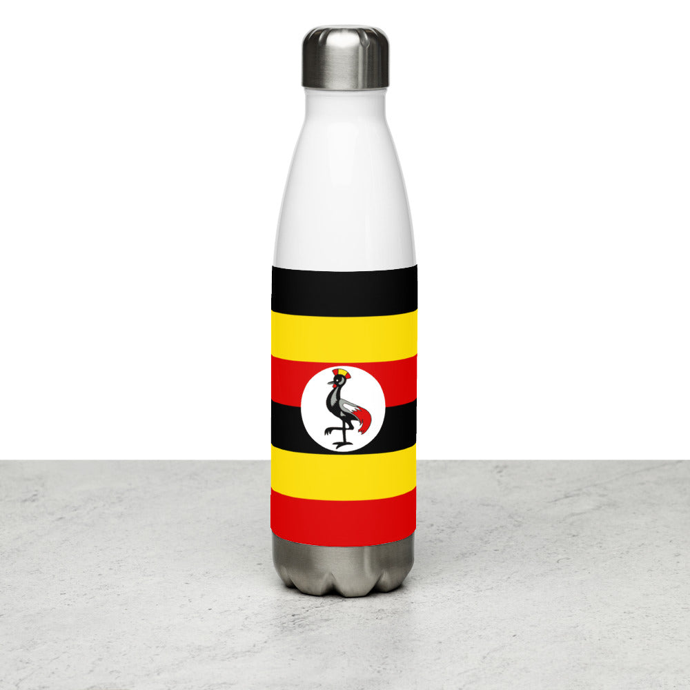 National Flag Water Bottles - Collection 4 Uganda water-bottle-white
