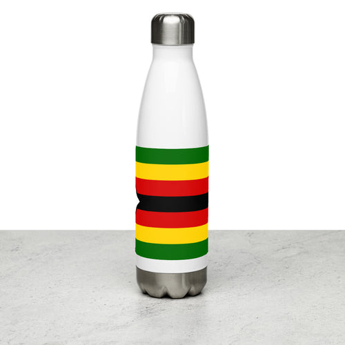 National Flag Water Bottles - Collection 4 Zimbabwe / 17 oz / White