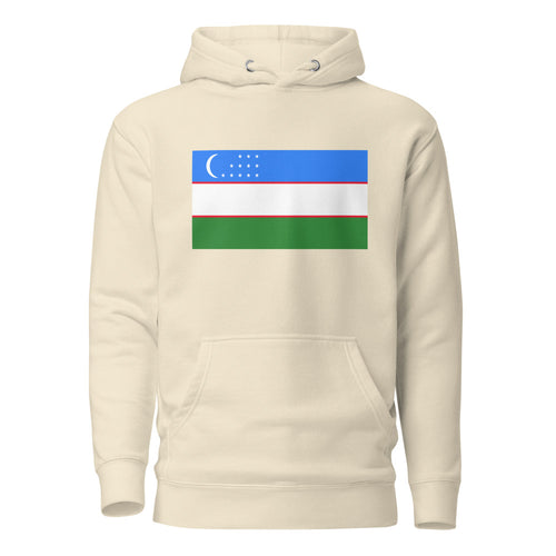 National Flag Hoodies - Collection 16 Uzbekistan / L / Bone